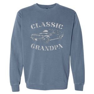 Funny Grandpa Classic Car Graphic Garment-Dyed Sweatshirt