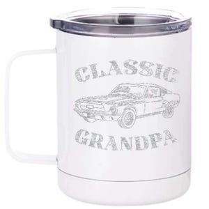 Funny Grandpa Classic Car Graphic 12 oz Stainless Steel Tumbler Cup