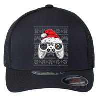 Funny Gamer Controller Gaming Gift Boys Christmas Santa Hat Flexfit Unipanel Trucker Cap