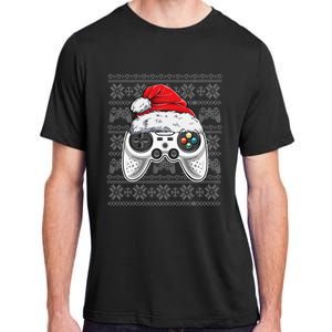 Funny Gamer Controller Gaming Gift Boys Christmas Santa Hat Adult ChromaSoft Performance T-Shirt