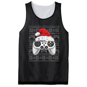 Funny Gamer Controller Gaming Gift Boys Christmas Santa Hat Mesh Reversible Basketball Jersey Tank