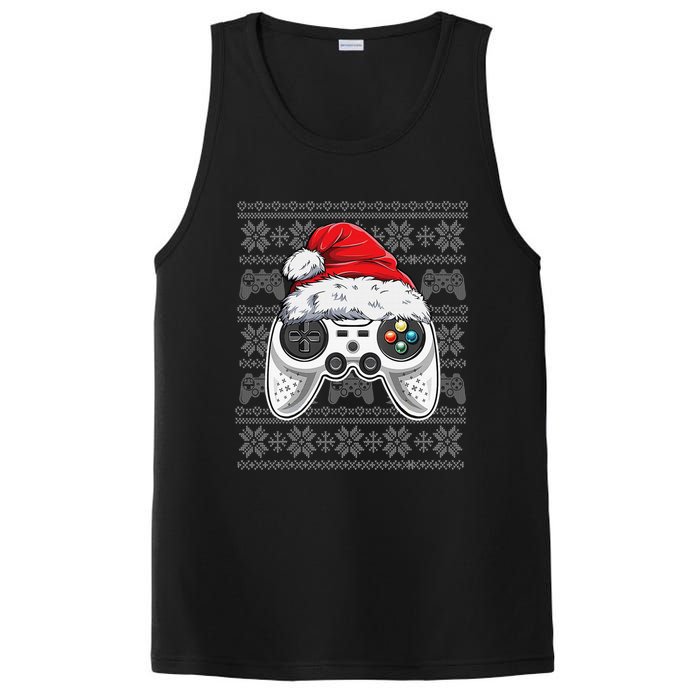 Funny Gamer Controller Gaming Gift Boys Christmas Santa Hat PosiCharge Competitor Tank