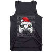 Funny Gamer Controller Gaming Gift Boys Christmas Santa Hat Tank Top