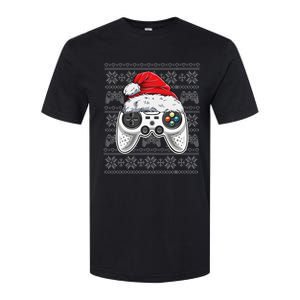 Funny Gamer Controller Gaming Gift Boys Christmas Santa Hat Softstyle CVC T-Shirt