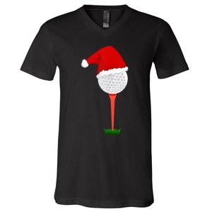 Funny Golfing Christmas Holiday Golf Ball V-Neck T-Shirt