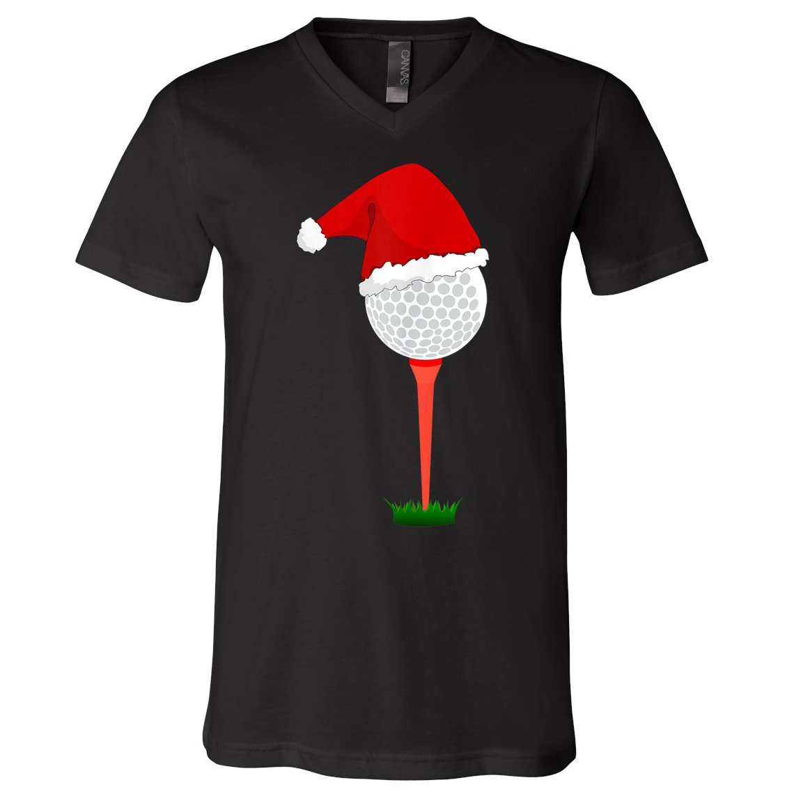 Funny Golfing Christmas Holiday Golf Ball V-Neck T-Shirt
