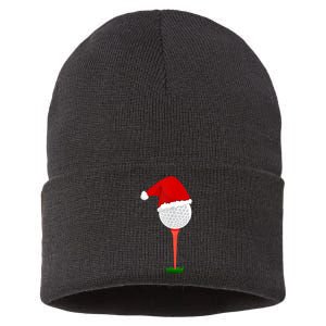 Funny Golfing Christmas Holiday Golf Ball Sustainable Knit Beanie