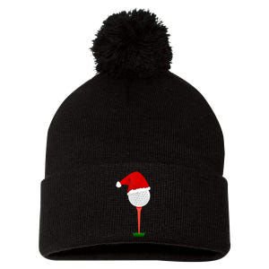 Funny Golfing Christmas Holiday Golf Ball Pom Pom 12in Knit Beanie