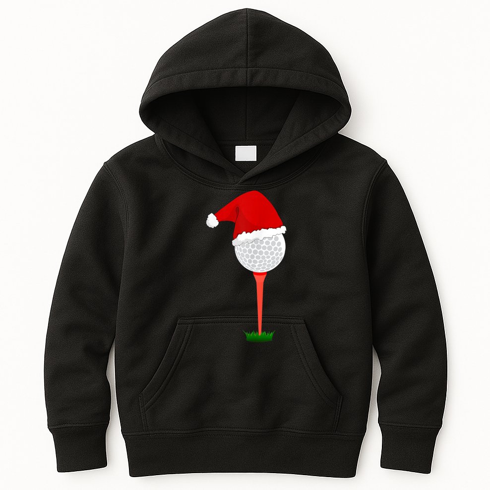 Funny Golfing Christmas Holiday Golf Ball Kids Hoodie