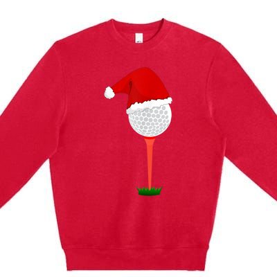 Funny Golfing Christmas Holiday Golf Ball Premium Crewneck Sweatshirt