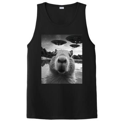 Funny Graphic Capybara Selfie With Ufos Weird PosiCharge Competitor Tank