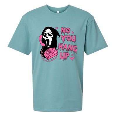 Funny Ghost Calling Halloween Costume No You Hang Up Gift Sueded Cloud Jersey T-Shirt