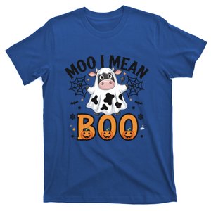 Funny Ghost Cow Moo I Mean Boo Cute Cow Halloween Gift T-Shirt