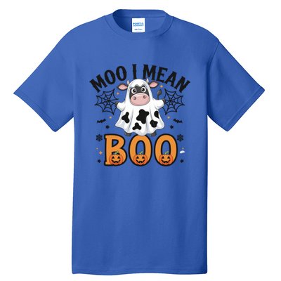 Funny Ghost Cow Moo I Mean Boo Cute Cow Halloween Gift Tall T-Shirt