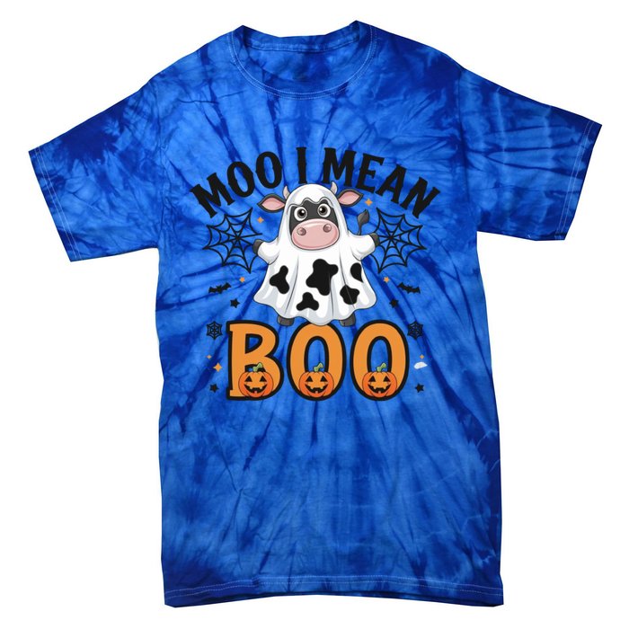 Funny Ghost Cow Moo I Mean Boo Cute Cow Halloween Gift Tie-Dye T-Shirt