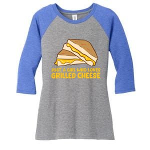 Funny Grilled Cheese Just A Who Loves Grilled Cheese Cool Gift Women's Tri-Blend 3/4-Sleeve Raglan Shirt