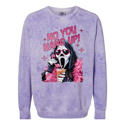 Funny Ghost Calling Halloween No You Hang Up Gift Colorblast Crewneck Sweatshirt