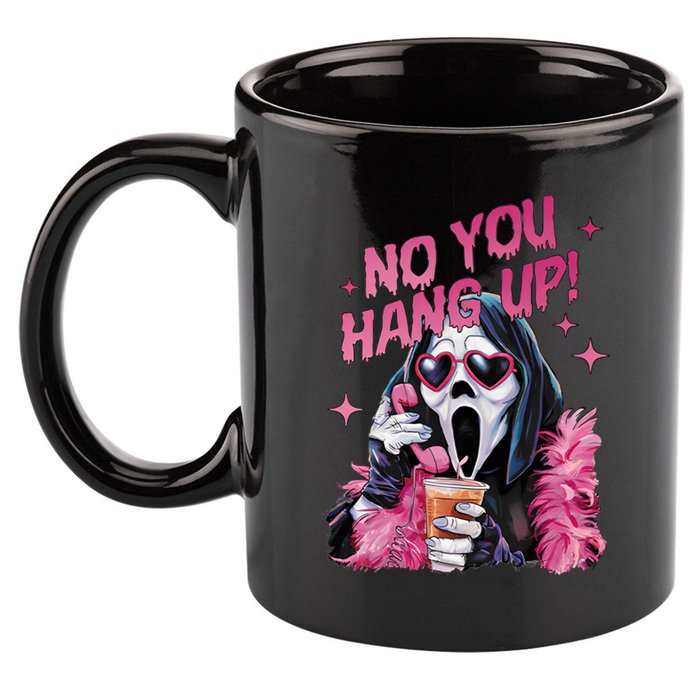 Funny Ghost Calling Halloween No You Hang Up Gift 11oz C Handle Ceramic Mug