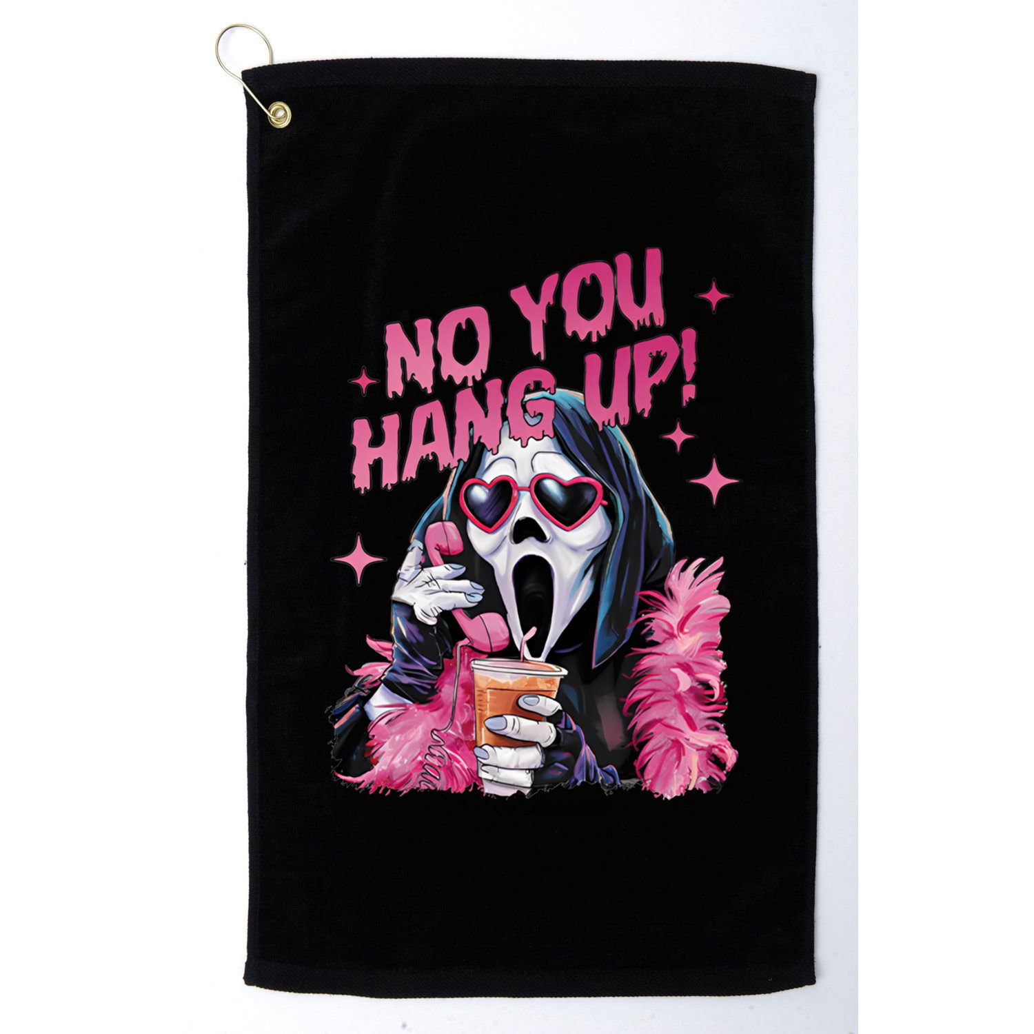 Funny Ghost Calling Halloween No You Hang Up Gift Golf Towel