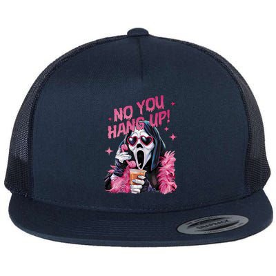 Funny Ghost Calling Halloween No You Hang Up Gift Flat Bill Trucker Hat