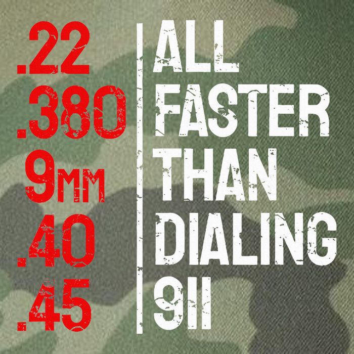 Funny Gun Caliber All Faster Than Dialing 911 Guns Legacy Tie Dye Trucker Hat