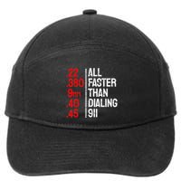 Funny Gun Caliber All Faster Than Dialing 911 Guns 7-Panel Snapback Hat