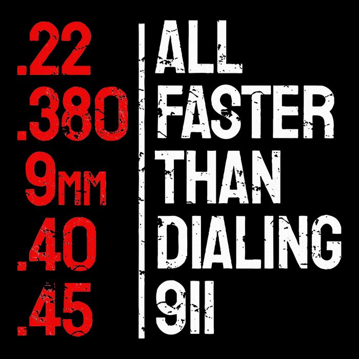 Funny Gun Caliber All Faster Than Dialing 911 Guns 7-Panel Snapback Hat