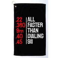 Funny Gun Caliber All Faster Than Dialing 911 Guns Golf Towel
