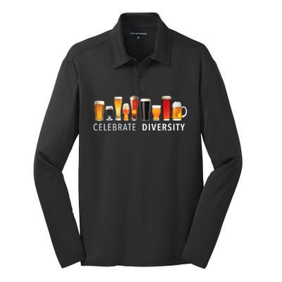 Funny Gift Celebrate Diversity Craft Beer Ing Gift Silk Touch Performance Long Sleeve Polo