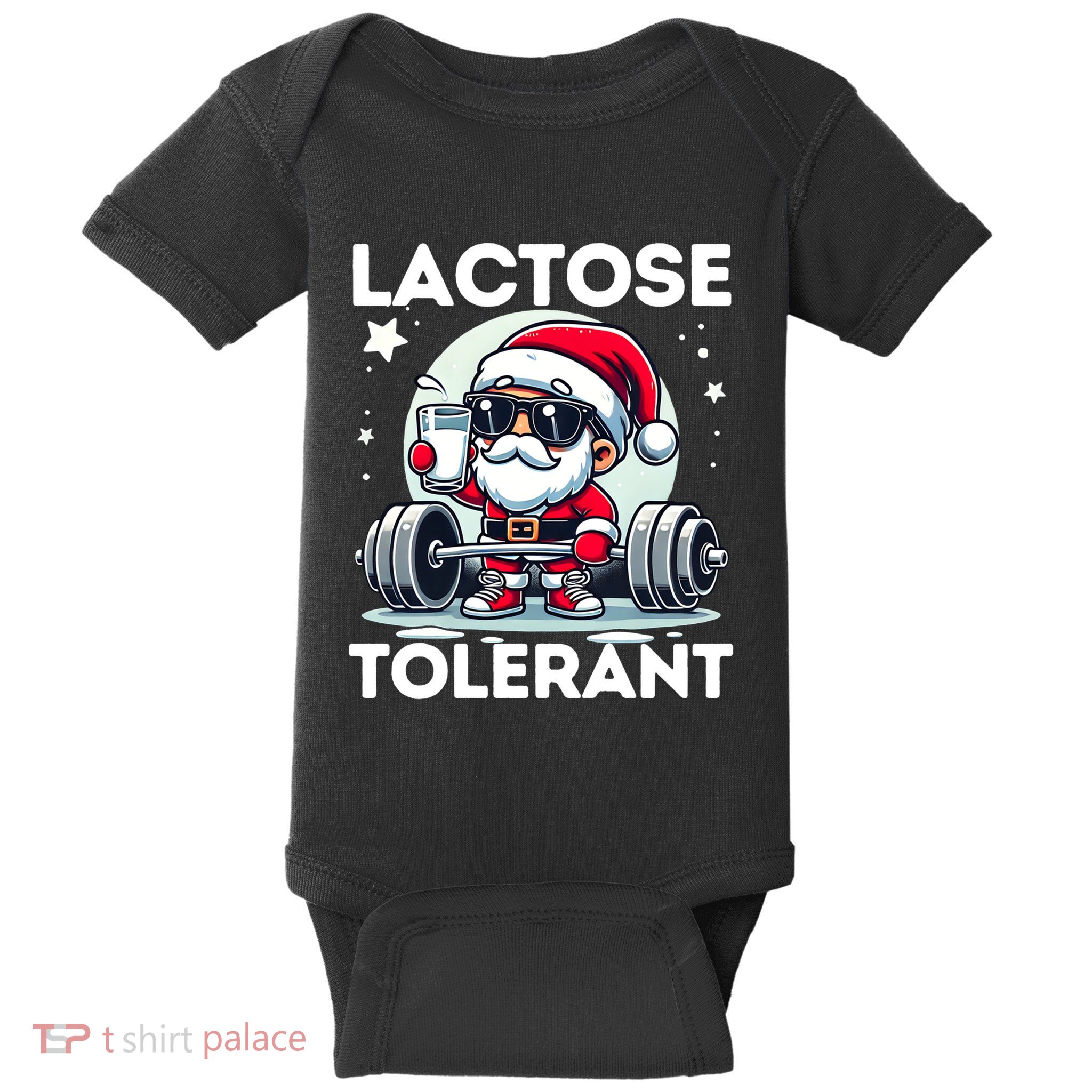 Funny Gift Christmas Santa Fitness Ugly Christmas Xmas Lactose Tolerant Baby Bodysuit