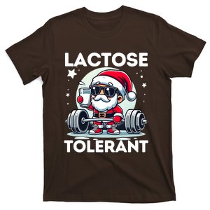 Funny Gift Christmas Santa Fitness Ugly Christmas Xmas Lactose Tolerant T-Shirt