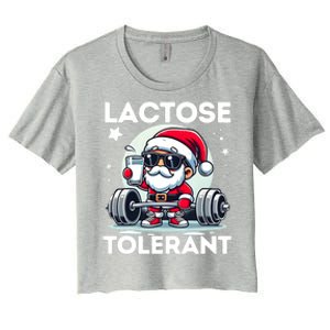 Funny Gift Christmas Santa Fitness Ugly Christmas Xmas Lactose Tolerant Women's Crop Top Tee