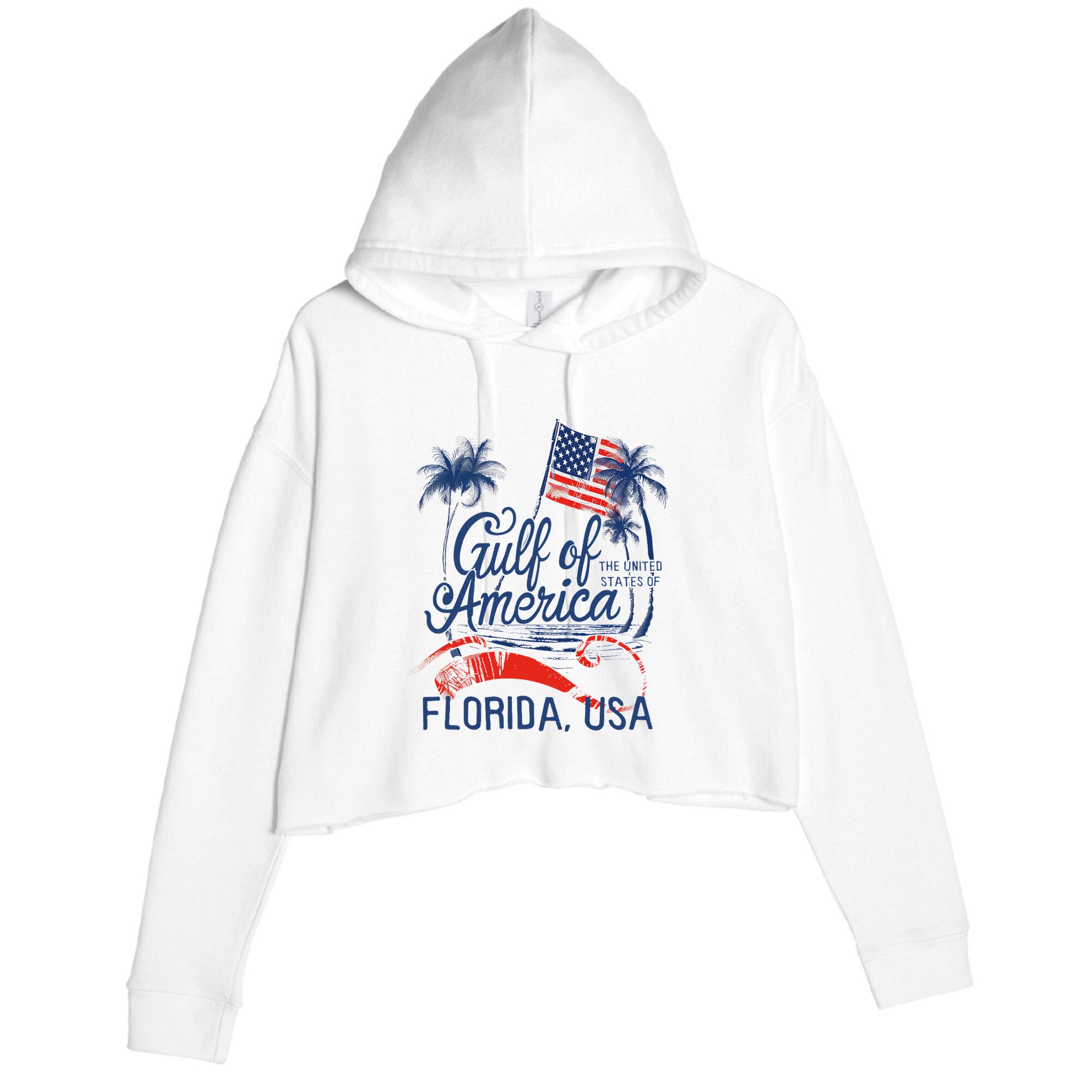 Florida Gulf Coast Of America Funny Donald Trump Usa Patriot Crop Fleece Hoodie