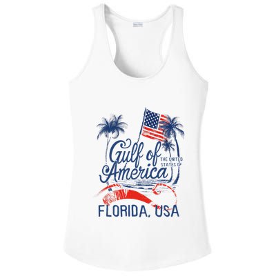 Florida Gulf Coast Of America Funny Donald Trump Usa Patriot Ladies PosiCharge Competitor Racerback Tank