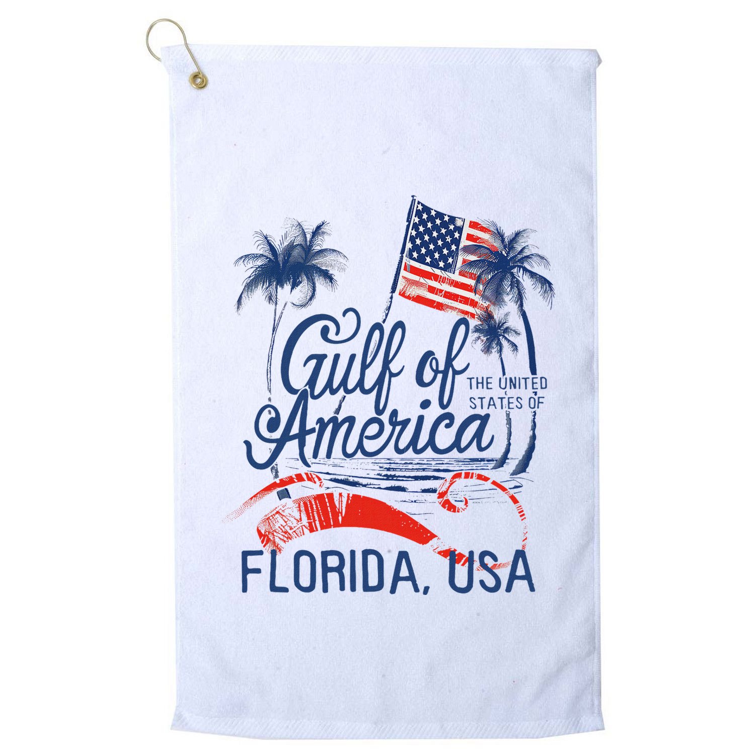 Florida Gulf Coast Of America Funny Donald Trump Usa Patriot Golf Towel