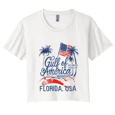 Florida Gulf Coast Of America Funny Donald Trump Usa Patriot Crop Top