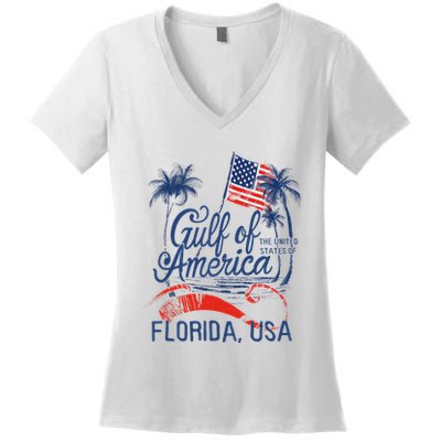 Florida Gulf Coast Of America Funny Donald Trump Usa Patriot Women's V-Neck T-Shirt