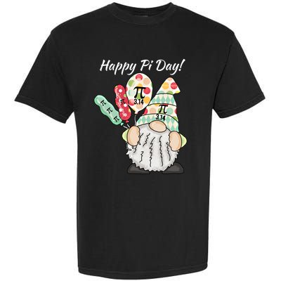 Funny Gnome Celebrating Happy Pi Day Gift Garment-Dyed Heavyweight T-Shirt