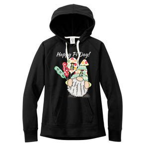 Funny Gnome Celebrating Happy Pi Day Gift Women's Fleece Hoodie