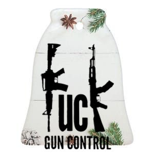 FK Gun Control Ceramic Bell Ornament