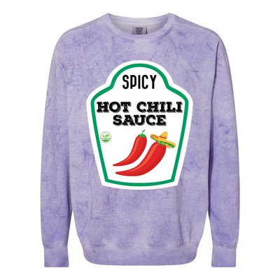 Funny Group Condiments Diy Halloween Costume Hot Chili Sauce Colorblast Crewneck Sweatshirt