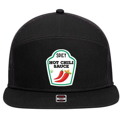 Funny Group Condiments Diy Halloween Costume Hot Chili Sauce 7 Panel Mesh Trucker Snapback Hat