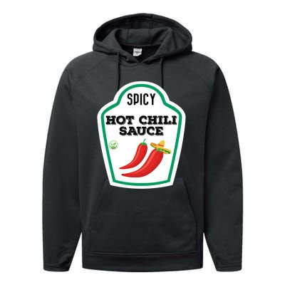 Funny Group Condiments Diy Halloween Costume Hot Chili Sauce Performance Fleece Hoodie