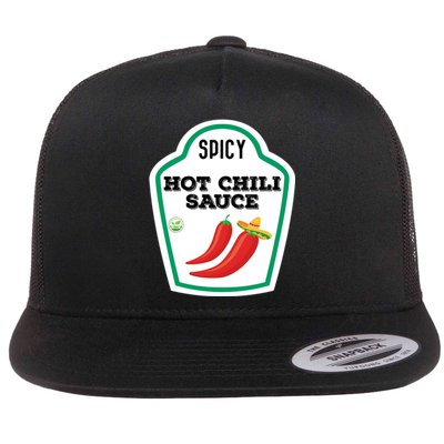 Funny Group Condiments Diy Halloween Costume Hot Chili Sauce Flat Bill Trucker Hat