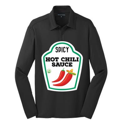 Funny Group Condiments Diy Halloween Costume Hot Chili Sauce Silk Touch Performance Long Sleeve Polo