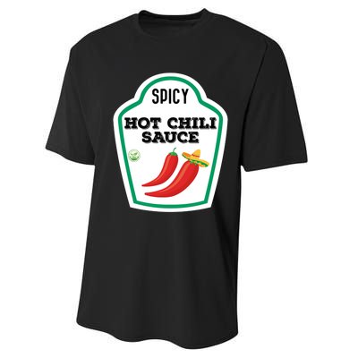 Funny Group Condiments Diy Halloween Costume Hot Chili Sauce Performance Sprint T-Shirt