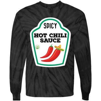 Funny Group Condiments Diy Halloween Costume Hot Chili Sauce Tie-Dye Long Sleeve Shirt