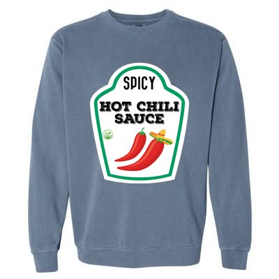 Funny Group Condiments Diy Halloween Costume Hot Chili Sauce Garment-Dyed Sweatshirt