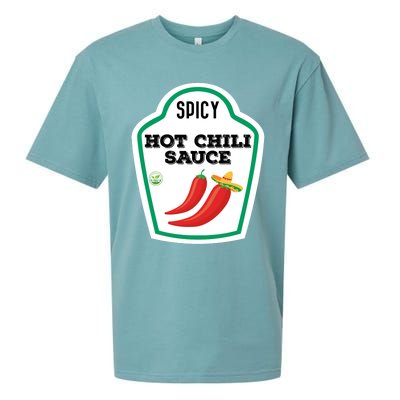 Funny Group Condiments Diy Halloween Costume Hot Chili Sauce Sueded Cloud Jersey T-Shirt