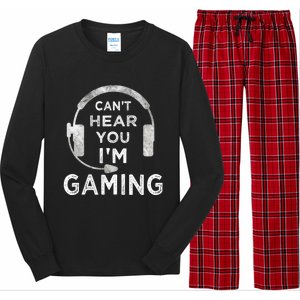 Funny Gamer Can't Hear You I'm Gaming Teens Boy Girl Long Sleeve Pajama Set